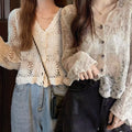 Women's Lightweight Lace- Long Sleeve Top Pack of 2 ( CRC-14)