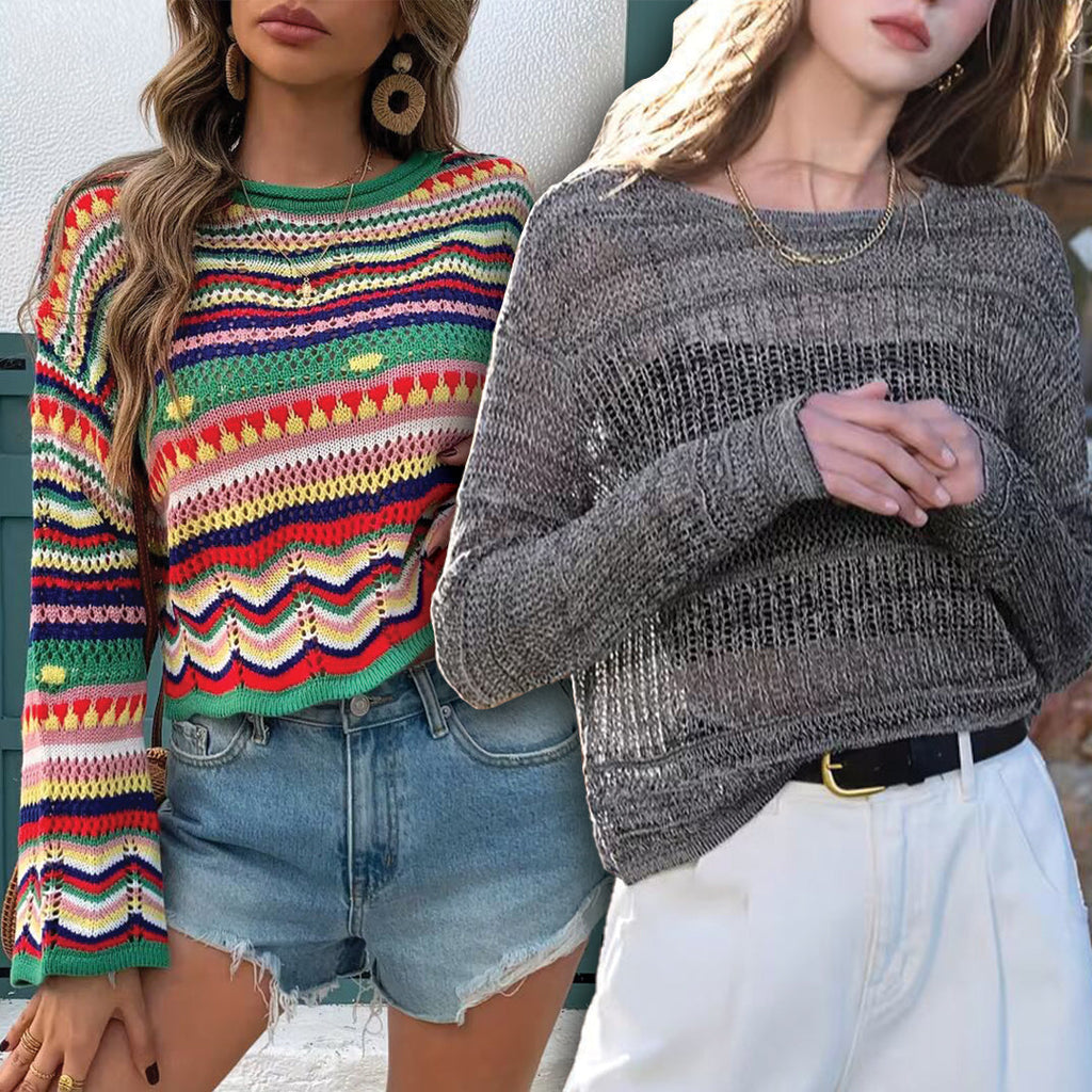 Women's Lightweight Lace- Long Sleeve Top Pack of 2 ( CRC-11)