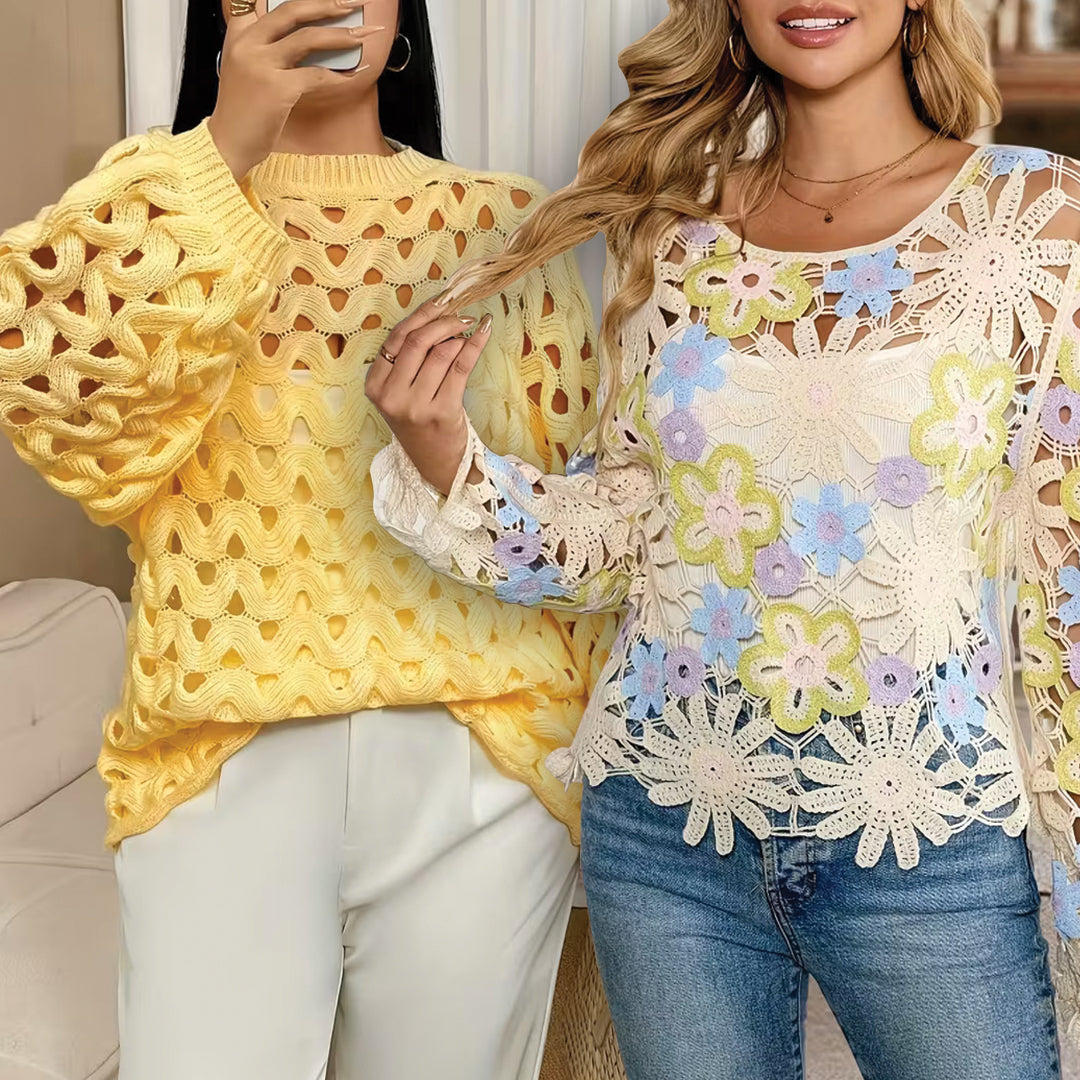 Women's Lightweight Lace- Long Sleeve Top Pack of 2 ( CRC-27)