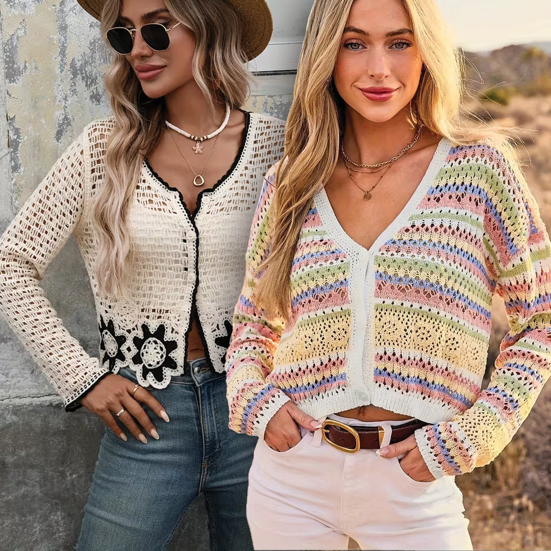 Women's Lightweight Lace- Long Sleeve Top Pack of 2 ( CRC-20)