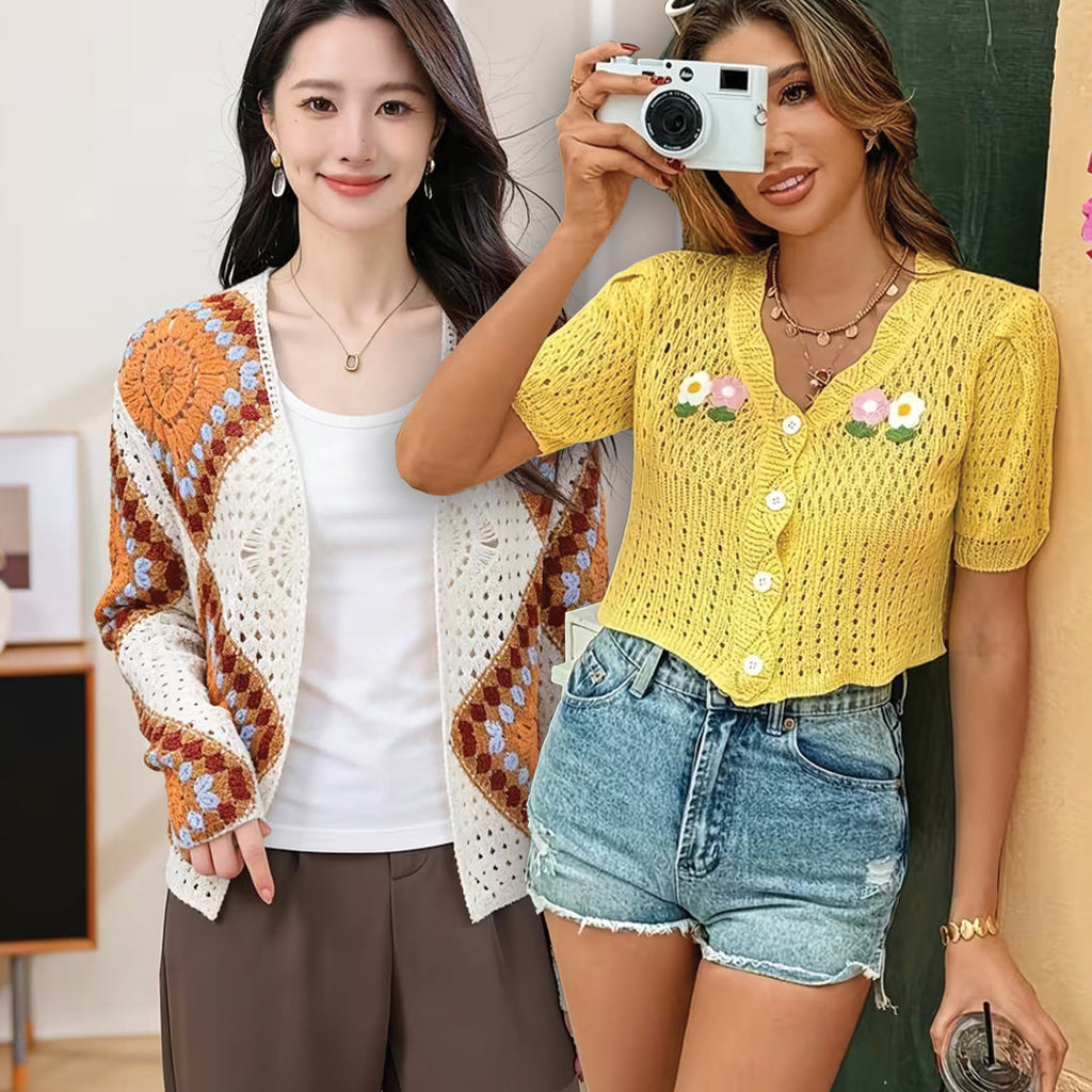 Women's Lightweight Lace- Long Sleeve Top Pack of 2 ( CRC-22)