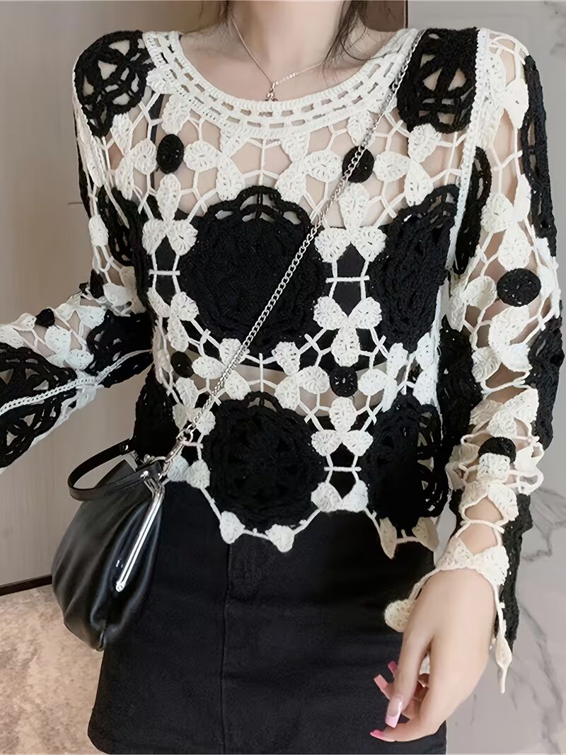 Women's Lightweight Lace- Long Sleeve Top Pack of 2 ( CRC-8)