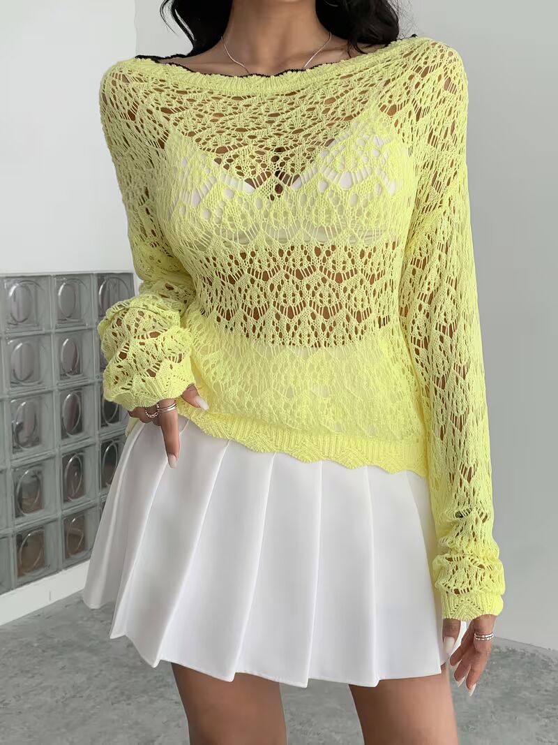 Women's Lightweight Lace- Long Sleeve Top Pack of 2 ( CRC-8)