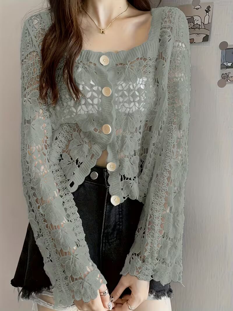 Women's Lightweight Lace- Long Sleeve Top Pack of 2 ( CRC-13)
