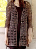 Women'S Full length Crochet V-Neck Cardigan Vest