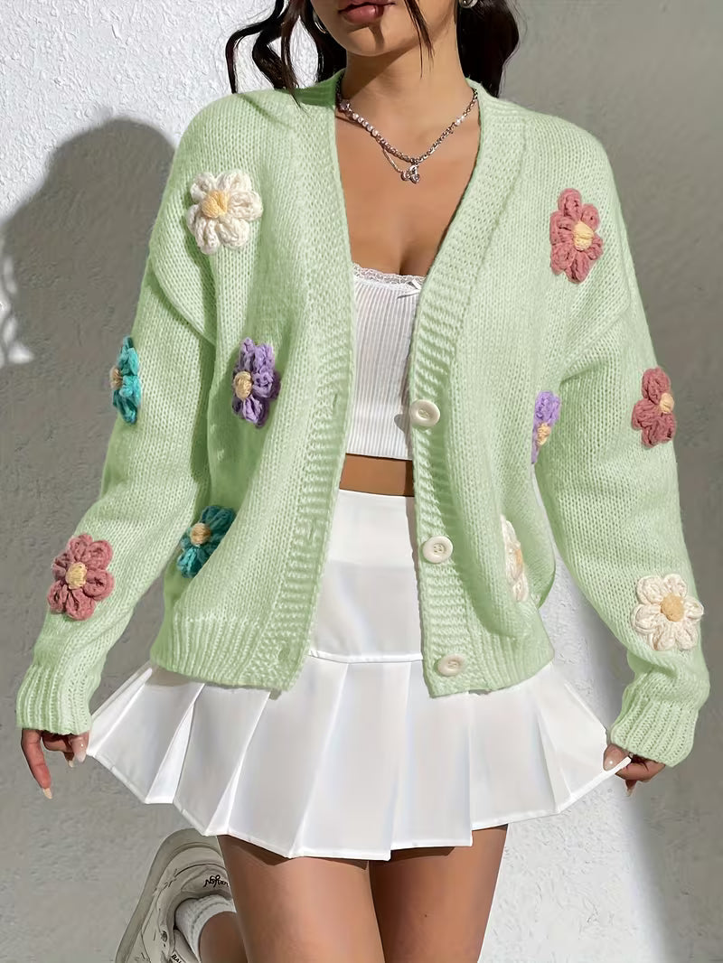Women's Lightweight Lace- Long Sleeve Top Light Green