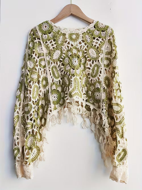 Women Cotton Summer Lace Cover Up Full Sleeve Beach Dress