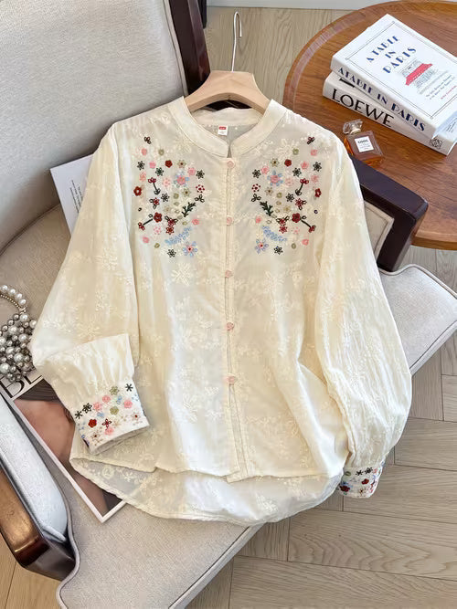 Women's Lace Hollow Out Button Up Cardigans V Neck Long Sleeve Sheer Boho Knit Coats