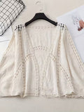 Women Hollow Lace Cover Up Long Sleeve