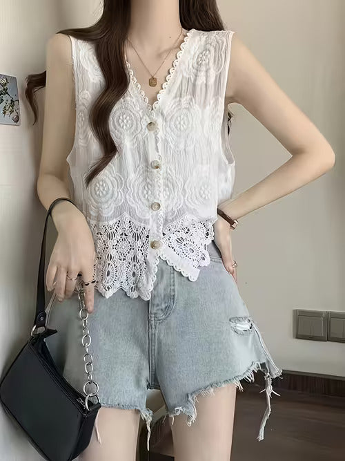 Women Stylish Lace Swim Cover Up Dress