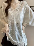 Women's Sheer Embroidered Poncho Top with Cold Shoulder | Lightweight Lace Cape Style Overlay | Party, Casual Wear