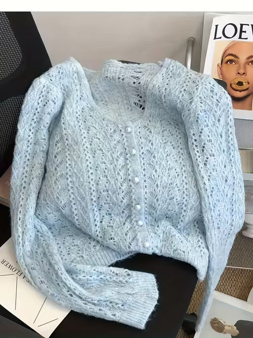 Women Breathable Lace Beach Cover Up Full Sleeve