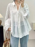 Women White Printed with Frill Long Sleeve Beachwear Chiffon Dress