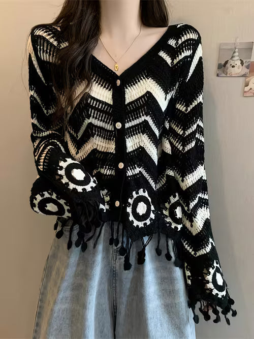 Women Feminine Lace Beach Cover Up Long Sleeve