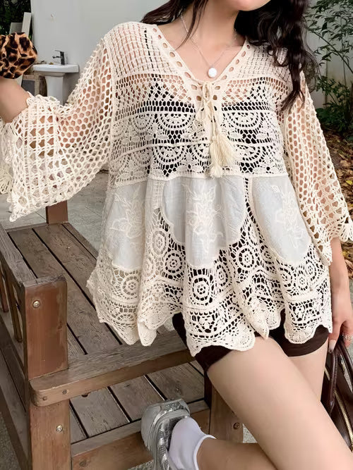Women Trendy Lace Cover Up Swimwear