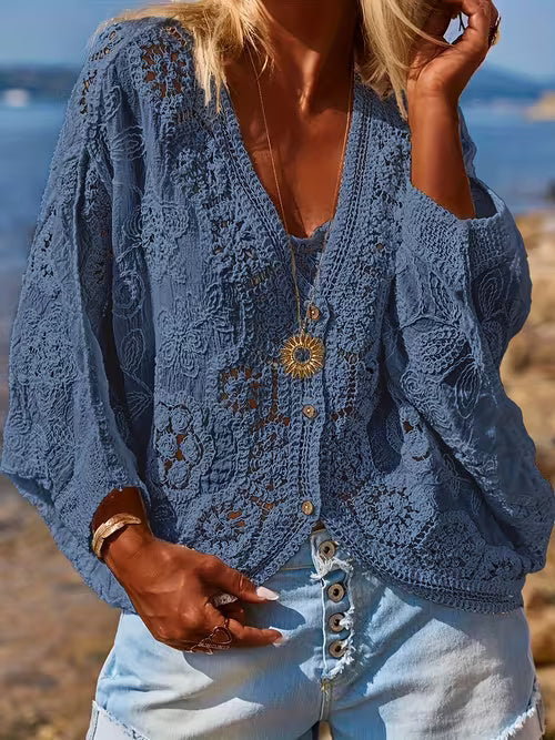 Women Loose Fit Lace Beach Cover Up