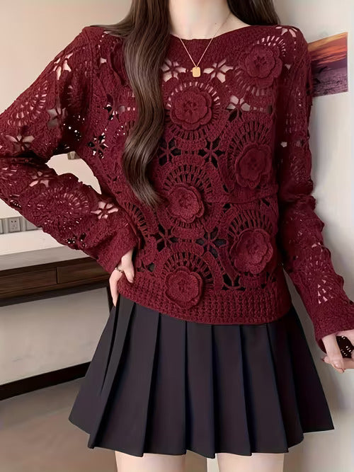 Women’s Stylish Lace Cover Up Full Sleeve Beachwear