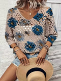 Women'S Stylish Crochet Top with Floral Print ( CR-58)