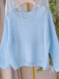 Women'S Chic Yellow Crochet Off-Shoulder Top with Long Sleeves - Lightweight Summer Blouse, Round Neck, Perfect for Casual or Stylish Outfits, Casual Chic Wear | Offshoulder Fashion | Crochet Texture ( CR-25)