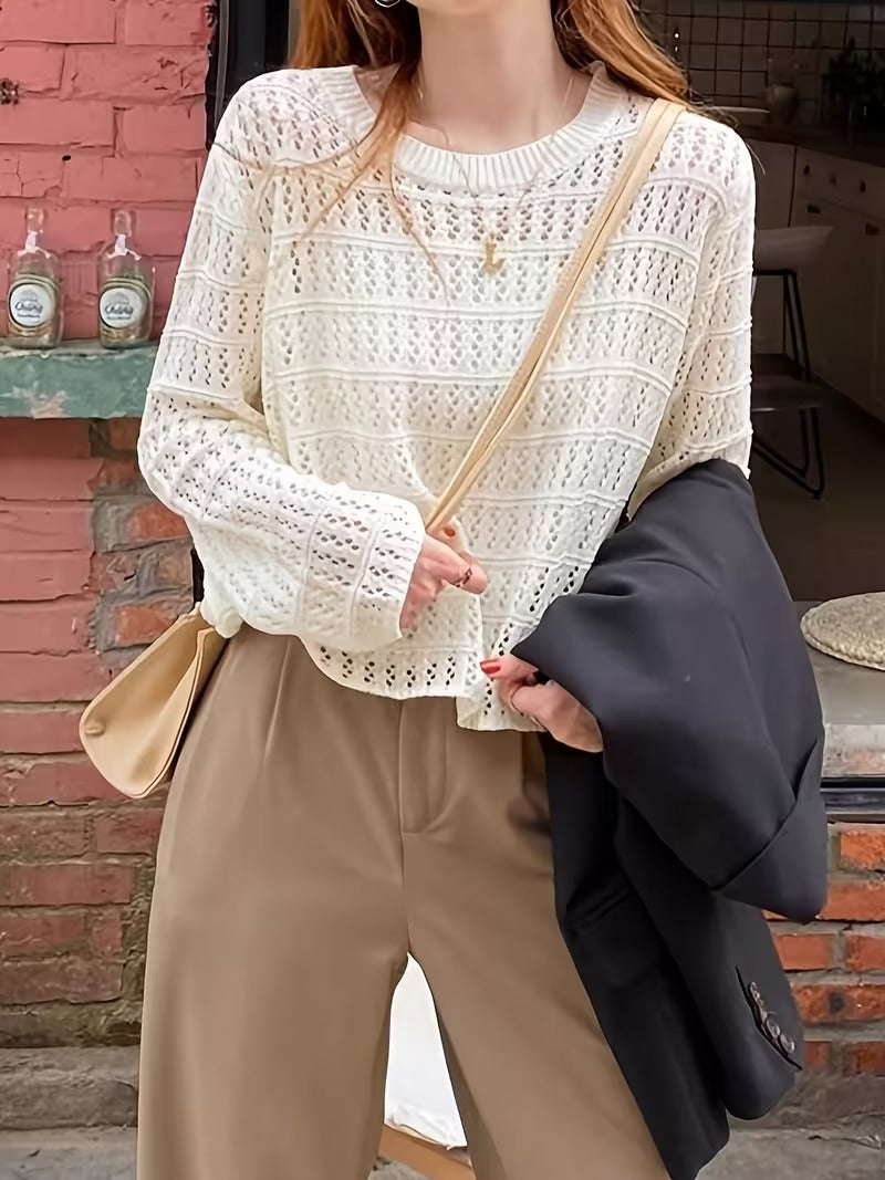 Spring/Summer New Women's Fashion Elegant Openwork Round Neck Cover-Up ( CR-38)