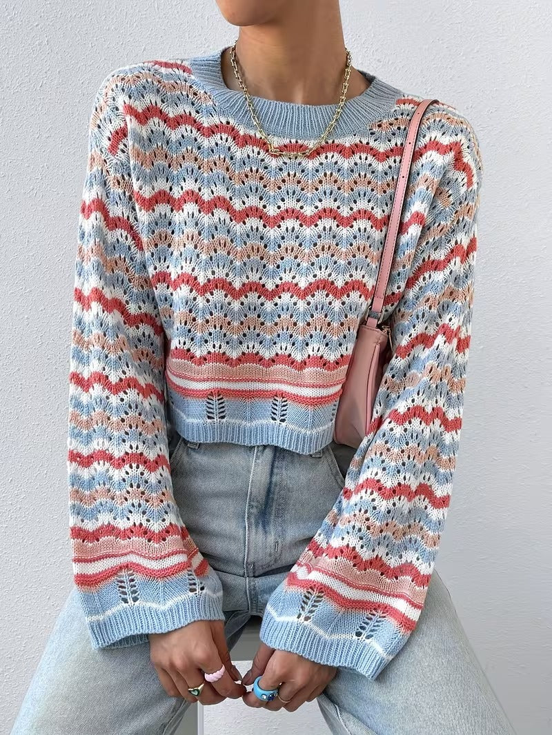 Fashion Short Color-Block Pullover ( CR-51)