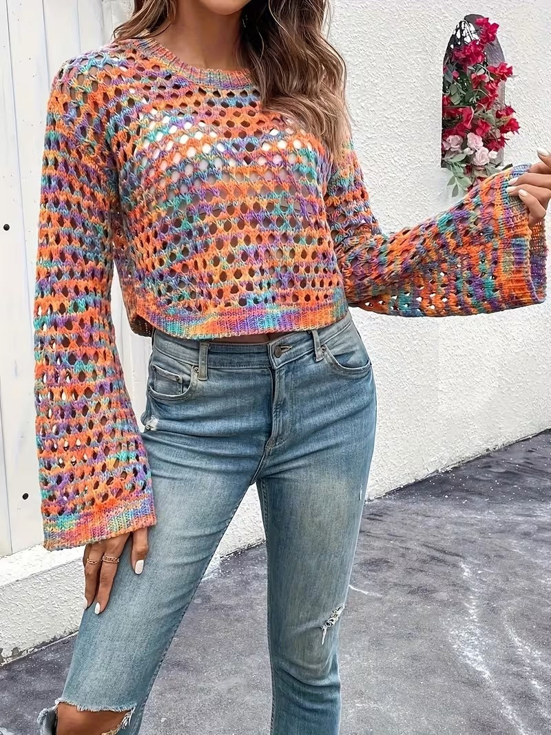 Round-neck Hollow-out Top ( CR-46)