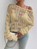 Women'S Off-Shoulder Sweater | Elegant Hollow-Out Design | Multi-Season ( CR-60)