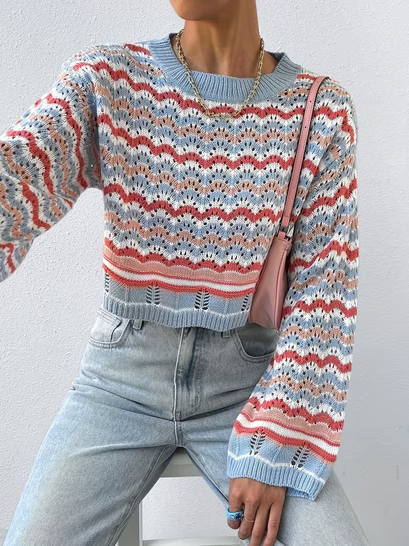 Fashion Short Color-Block Pullover ( CR-51)