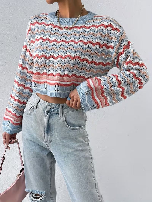 Fashion Short Color-Block Pullover ( CR-51)