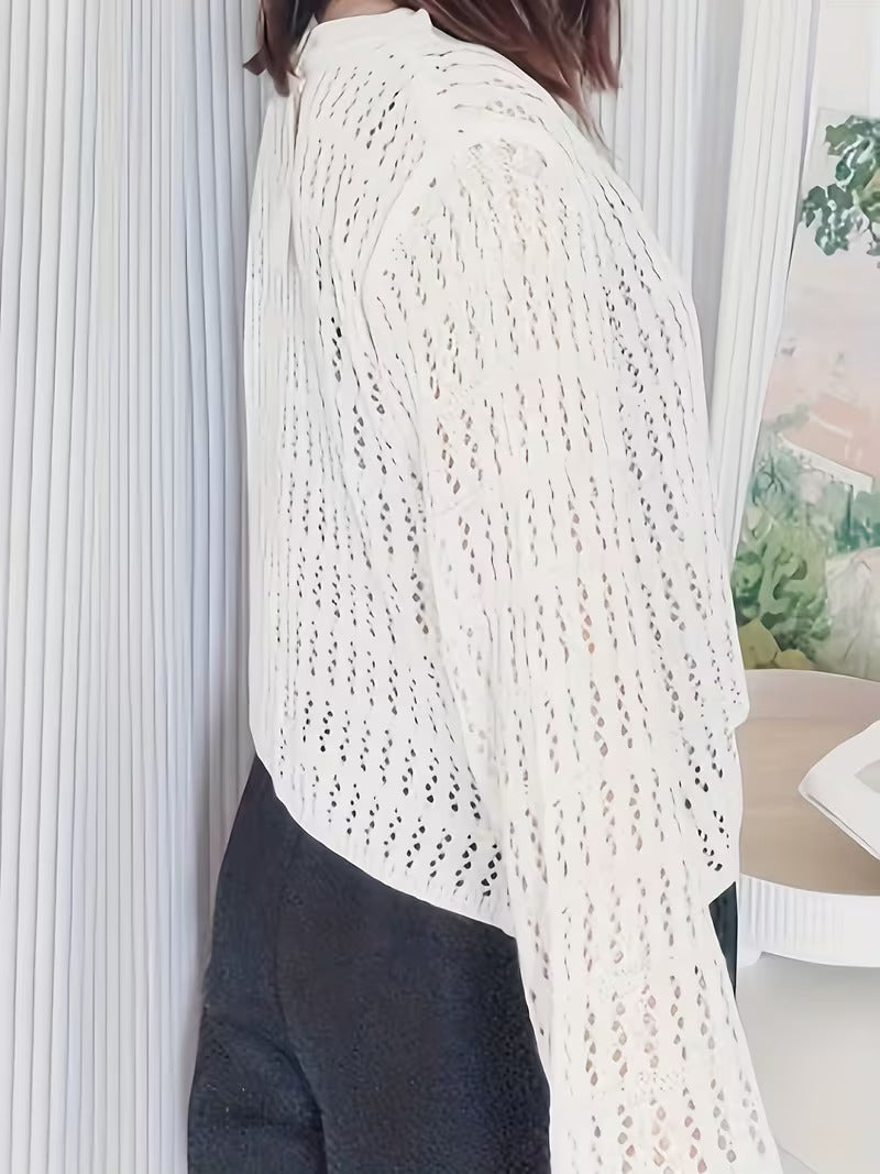 Spring/Summer New Women's Fashion Elegant Openwork Round Neck Cover-Up ( CR-38)