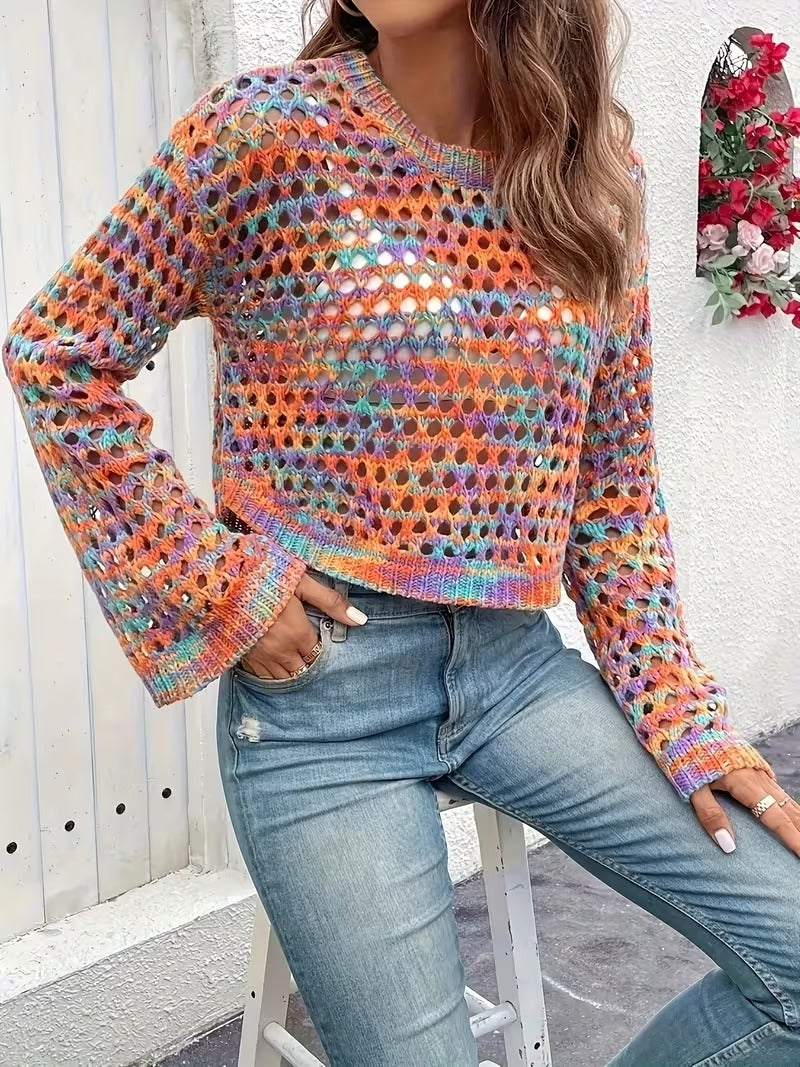 Round-neck Hollow-out Top ( CR-46)